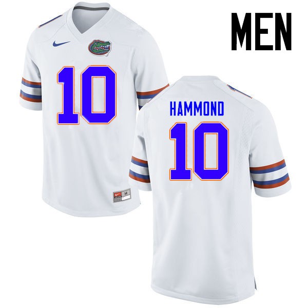 Florida Gators Men #10 Josh Hammond College Football Jerseys White